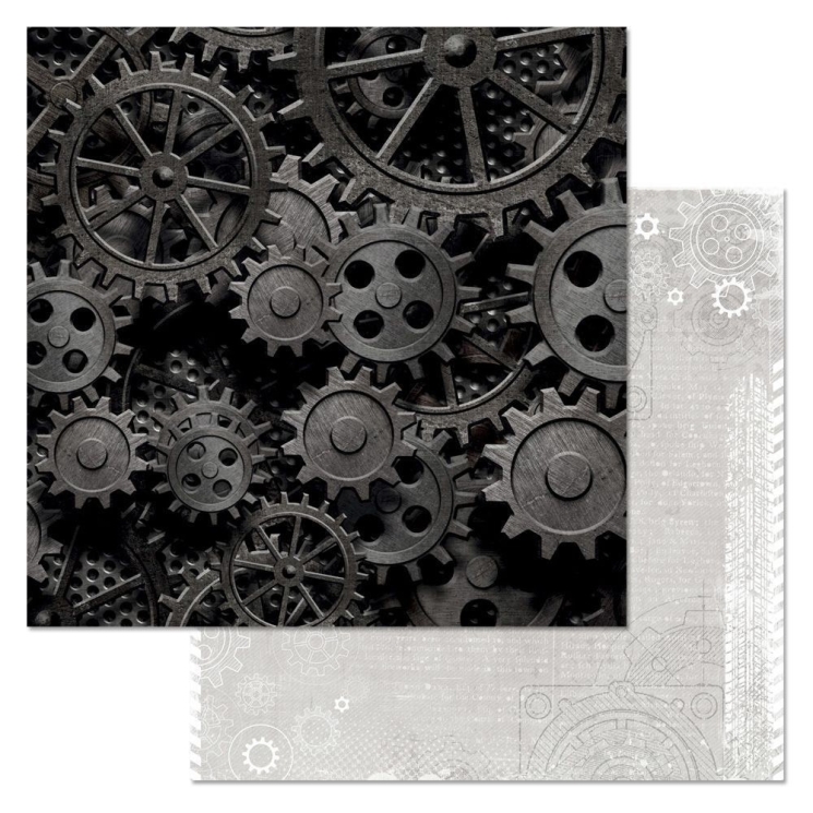 Двусторонний лист "Скорость без границ. Двигатель", размер 30*30 см, 180гр (ScrapMania)