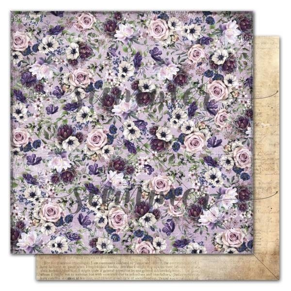 Double-sided sheet of paper Darkness "Floral fields" size 30.5*30.5 cm, 190gr