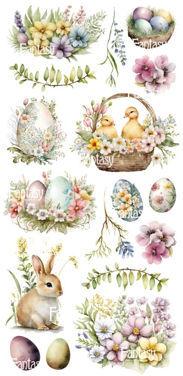 Лист тканевый Fantasy "Пасха 5", размер 13*27 см