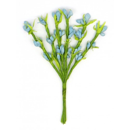 Декоративный букетик Рукоделие"Весенний" синий, длина 11 см