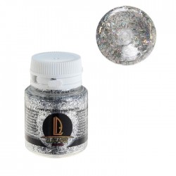 Decorative Glitter LuxGlitter, Color Holographic Silver Sticks, 20ml
