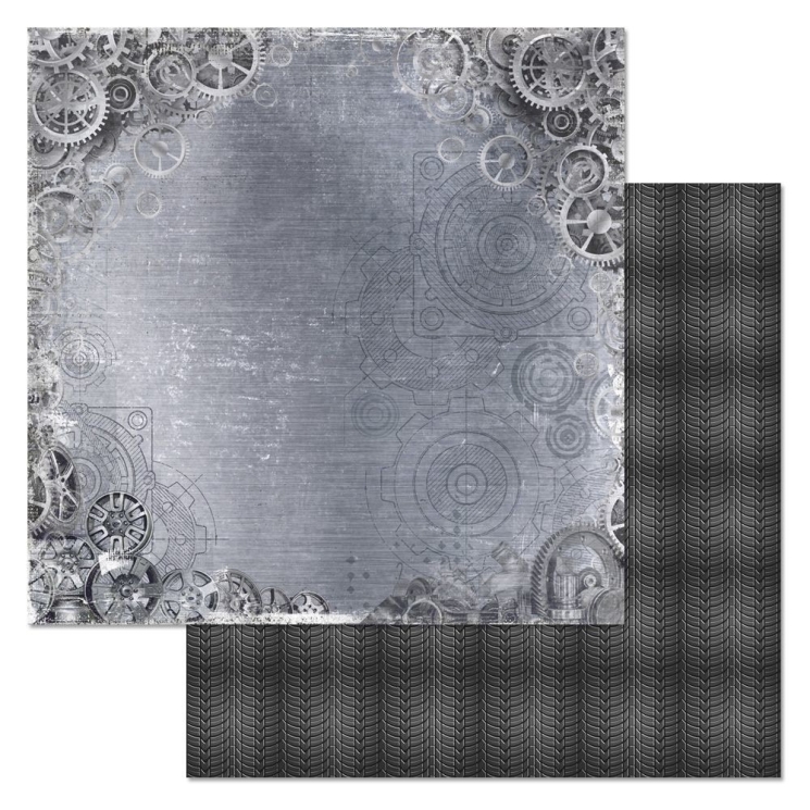 Двусторонний лист "Скорость без границ. Протектор колеса", размер 30*30 см, 180гр (ScrapMania)