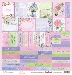 One-sided sheet of paper Scrapberry's Blooming Garden 