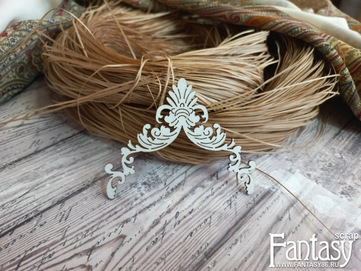 Чипборд FantasyScrap "Ажурный уголок", Fch-3976 размер 6,5*6,5 