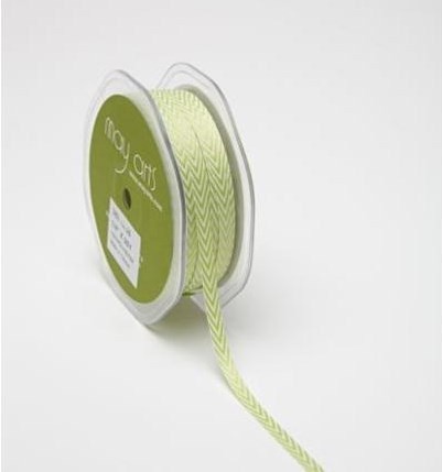 Twill braid chevron "Light Green", width 0.8 cm, length 1 m