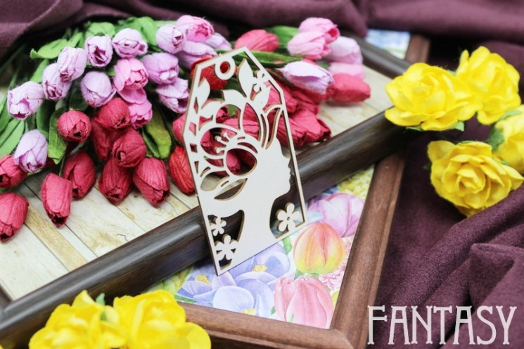 Chipboard Fantasy "Nameplate with a nymph 2006" size 7*4 cm