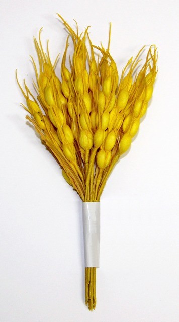 Декоративный букетик Рукоделие "Колоски" жёлтый, 12 шт, длина 8,5 см