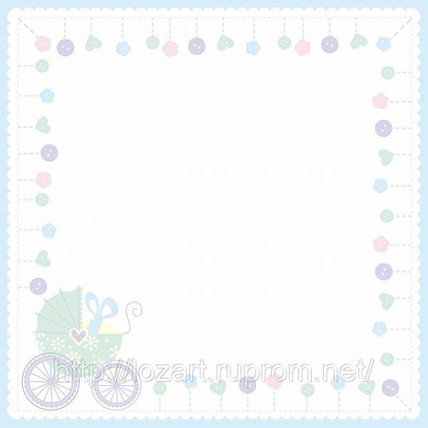 One-sided sheet of paper Vine, collection Kids " Stroller. Blue" size 30. 5x30. 5 cm, 160 g/m2