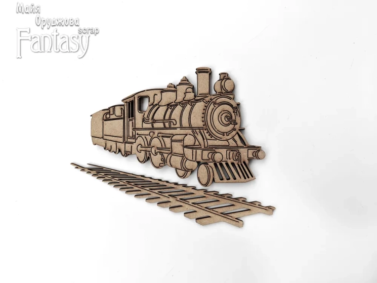 Чипборд Fantasy "Паровоз 3870 ", толщина картона 2 мм
