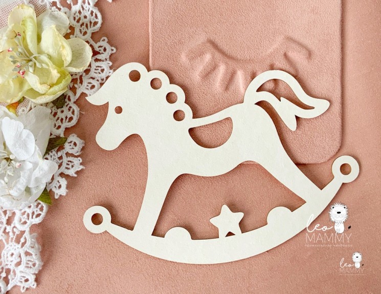 Blank for embossing LeoMammy "Horse", size 15x11 cm