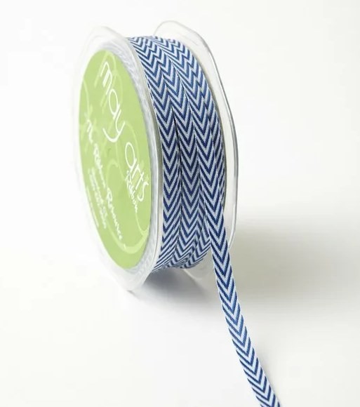 Twill braid chevron "Blue", width 0.8 cm, length 1 m