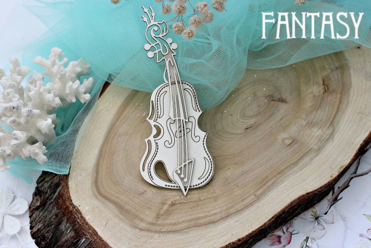 Chipboard Fantasy "Violin", size 4.4*11 cm