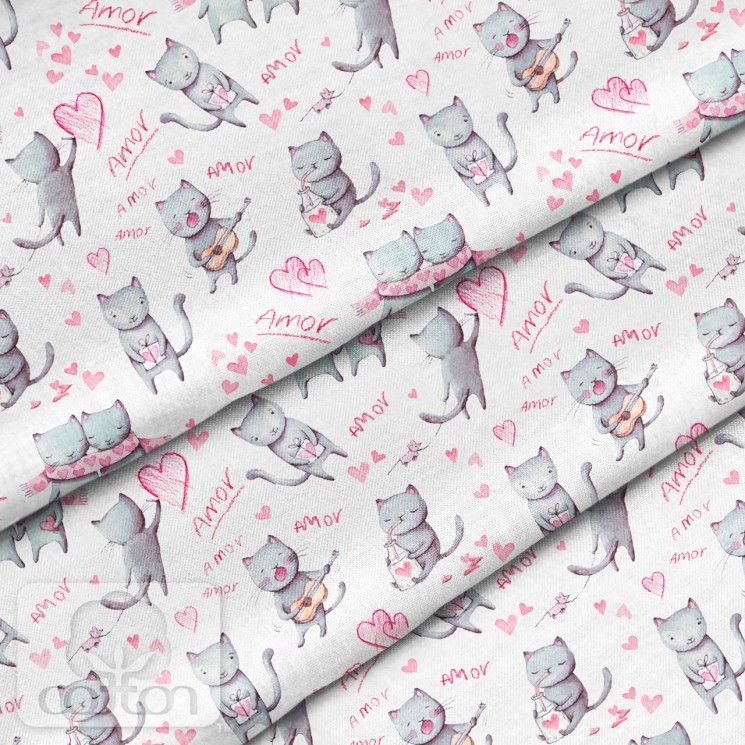 Fabric 100% cotton Poland "Amore", size 50X50 cm