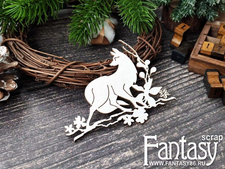 Чипборд Fantasy "Лиса 3934", размер 7,5*9 см 