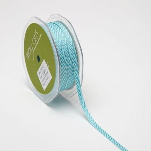 Twill braid chevron "Turquoise", width 0.8 cm, length 1 m