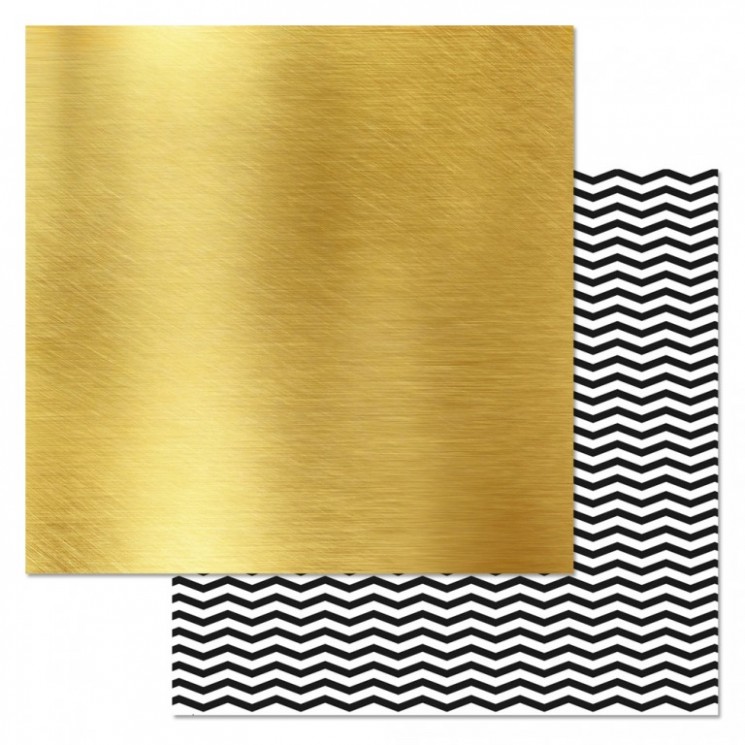 Double-sided sheet of ScrapMania paper " Phonomix. Scandi. Gold", size 30x30 cm, 180 g/m2