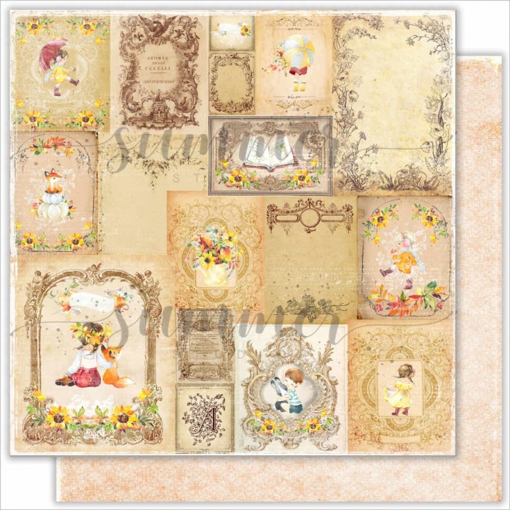 Double-sided sheet of paper Summer Studio Autumn stories "Warm memories" size 30.5*30.5 cm, 190gr