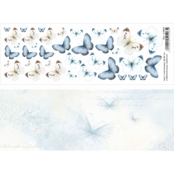 Двусторонний лист с картинками "Небесная роса. Бабочки", 10х30см, 180 гр/м2