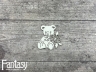 Чипборд Fantasy «Мамино счастье (Мишутка с розой 3284)» размер 4,6*4,9 см