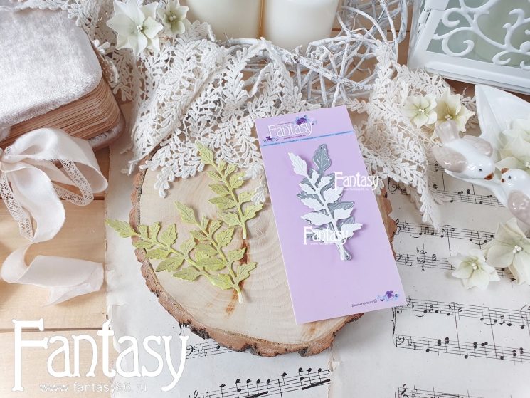 Нож для вырубки Fantasy "Лист левзеи 1543", размер 3.3*7.5 см 