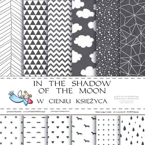 A set of double-sided paper Galeria papieru "In the shadow of the moon. In the shadow of the moon " 12 sheets, size 30x30 cm, 200 gr/m2
