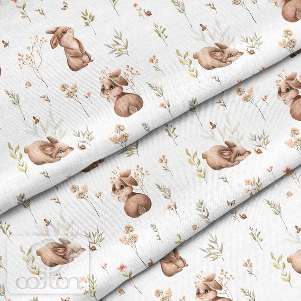 Ткань 100% хлопок Польша "Милый зайка Лицензия", размер 50Х50 см, плотность 150 гр/м2