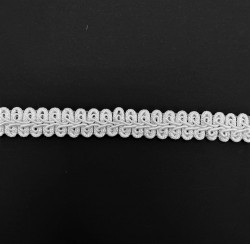 Decorative braid, white, width 13 mm, cut 50 cm