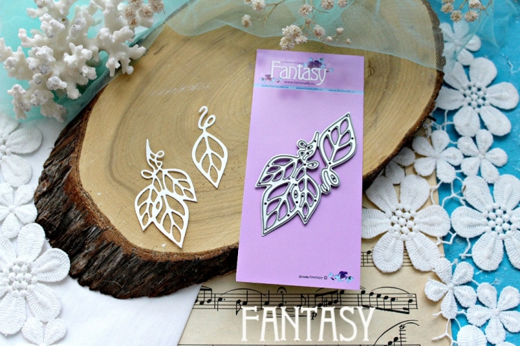 Нож для вырубки Fantasy " Скелетированные листики" размер 6*3 см 4.5*1.8см