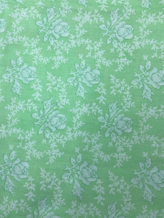A piece of fabric "Roses on green", cotton, size 50X50 cm