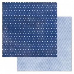 Двусторонний лист бумаги ScrapMania "Фономикс. Голубой. Звезды", размер 30х30 см, 180 гр/м2
