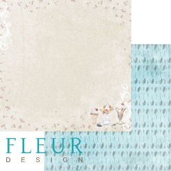 Двусторонний лист бумаги Fleur Design Вишневый десерт "Сладкое", размер 30,5х30,5 см, 190 гр/м2