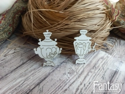 Чипборд FantasyScrap "Самовары мини", Fch-4027, размер 3,7*4,4 см