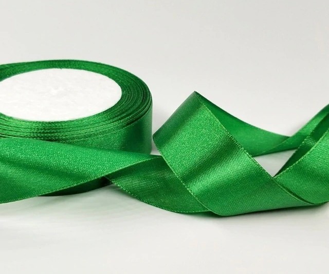 Satin ribbon "Green", width 5 cm, length 5.6 m