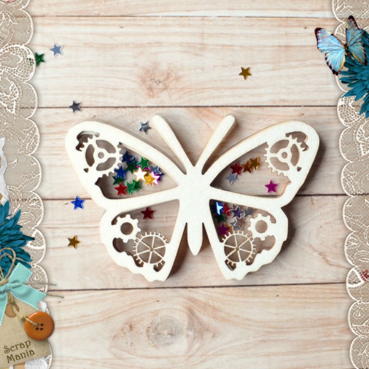Chipboard " Eternal Wanderers. Shaker. Mini butterfly " (ScrapMania), size 7, 3x5 cm