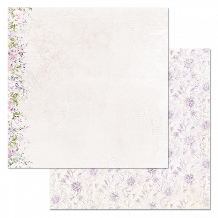 Double-sided sheet of ScrapMania paper " Flower veil.On the tips of the petals", size 30x30 cm, 180 g/m2
