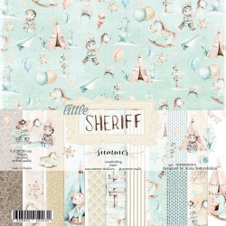 Набор двусторонней бумаги Summer Studio "Little sheriff", 11 листов размер 20х20 см, 190 гр/м
