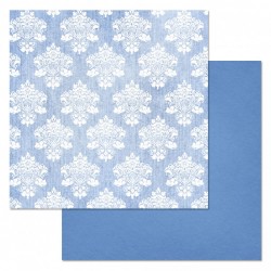 Двусторонний лист бумаги ScrapMania "Фономикс. Голубой. Текстиль", размер 30х30 см, 180 гр/м2