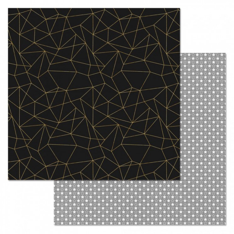 Double-sided sheet of ScrapMania paper " Phonomix. Scandi. Geometry", size 30x30 cm, 180 g/m2