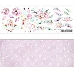 Двусторонний лист с картинками "Розовые грезы", 11х30 см, 180 гр/м2