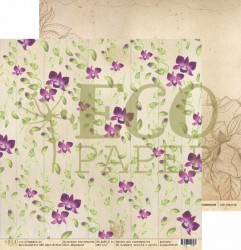 Двусторонний лист бумаги EcoPaper Тропикана "Орхидеи" размер 30,5*30,5см, 250гр