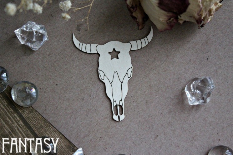 Fantasy Chipboard "Bull's Head 1102" size 6.5*5.7 cm