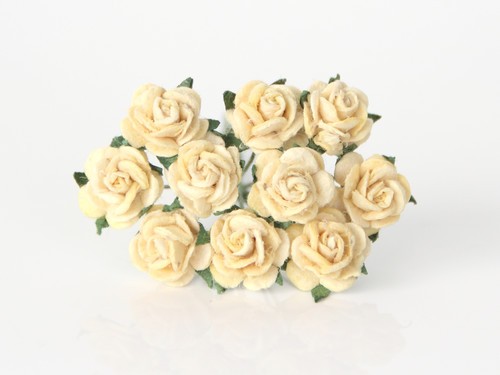 Roses "Light yellow" size 1 cm, 10 pcs