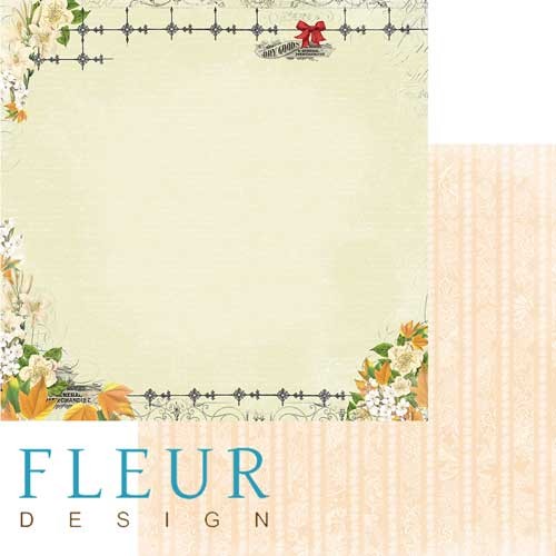 Double-sided sheet of paper Fleur Design Autumn colors "French charm", size 30. 5x30. 5 cm, 190 gr/m2