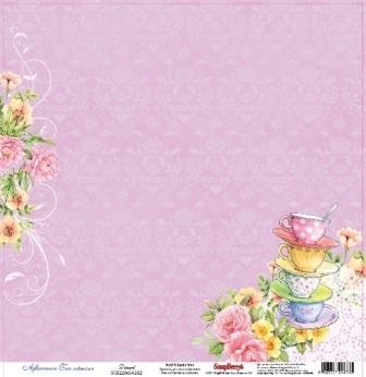One-sided sheet of paper Scrapberry's Afternoon tea "Dessert", size 30x30 cm, 180 g/m2 